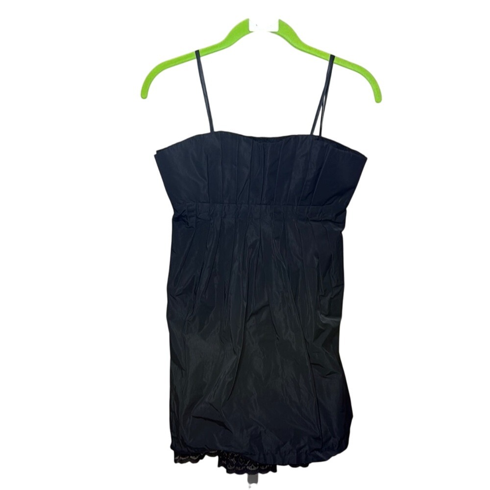 BCBGeneration Black Sleeveless Top Mini Dress Lace Trim Party Cocktail